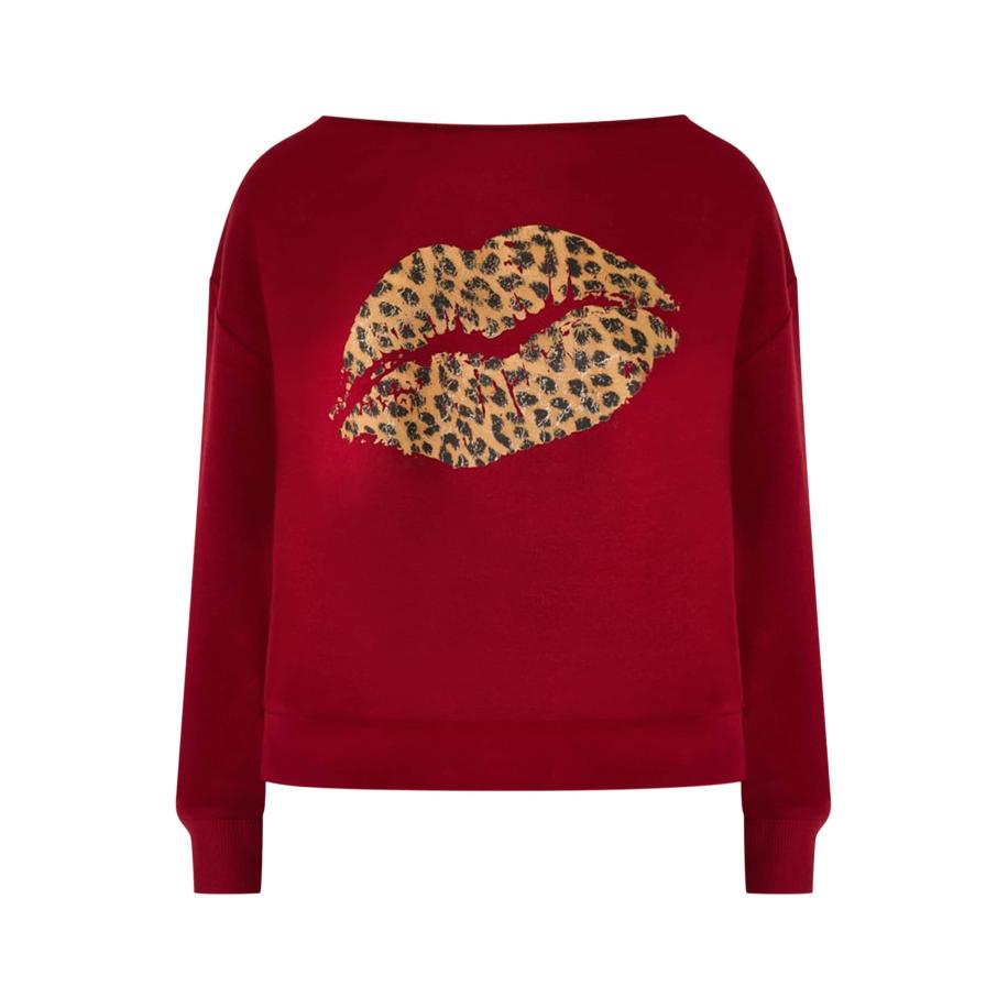 No Matter What No Matter What Sweatshirt camel / robijnrood / zwart -