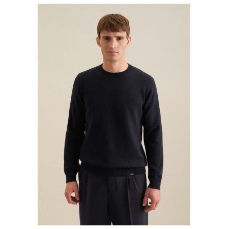 Seidensticker Trui ronde halsdonkerblauw, Effen