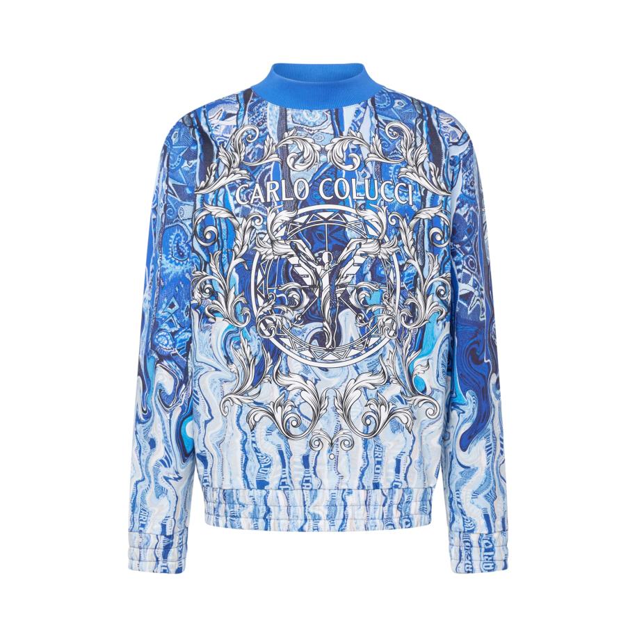 carlo colucci Carlo Colucci Sweatshirt Dematte blauw / marine / lichtblauw / wit -