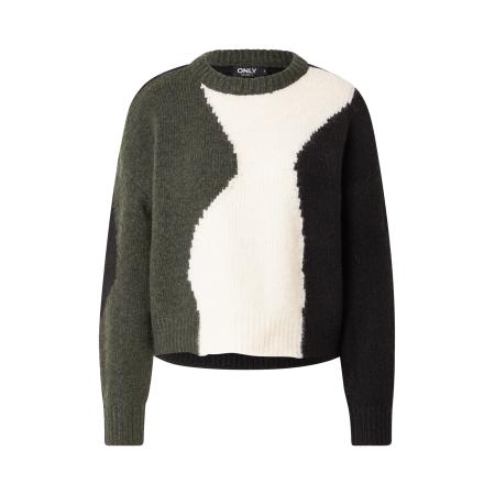 Only ONLY Trui ONLIGLO donkergroen / zwart / wit