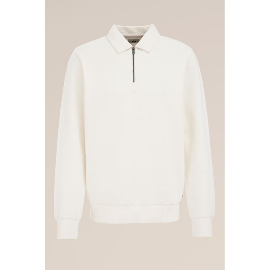 WE Fashion Heren regular fit sweater met rits - Regular fit - Wit - Katoen - Maat: XS Wit