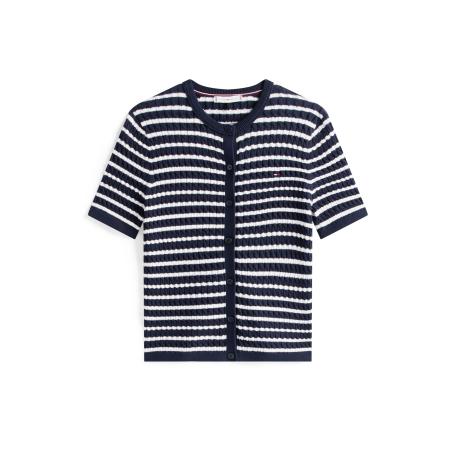 Tommy Hilfiger TOMMY HILFIGER Gebreid vest navy / wit