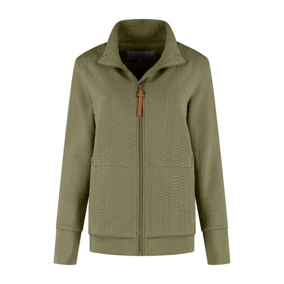 MGO MGO Sweatvest Rosy olijfgroen -