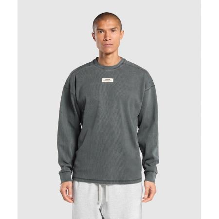 Gymshark Heavyweight Rib Crew Asphalt Grey