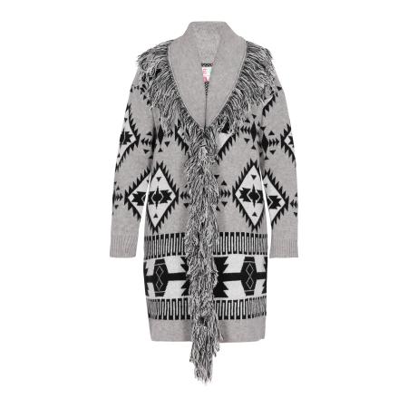 IZIA IZIA Gebreid vest grijs / zwart / offwhite