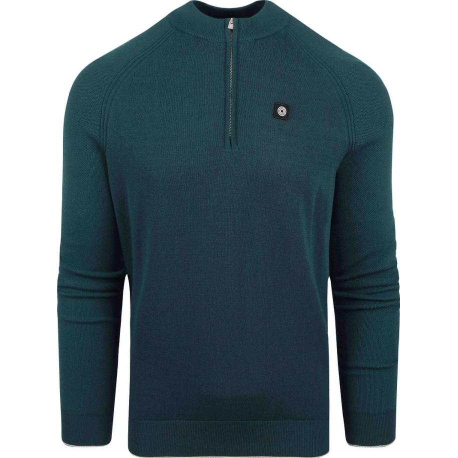 Blue Industry Half Zip Trui Donkergroen Groen