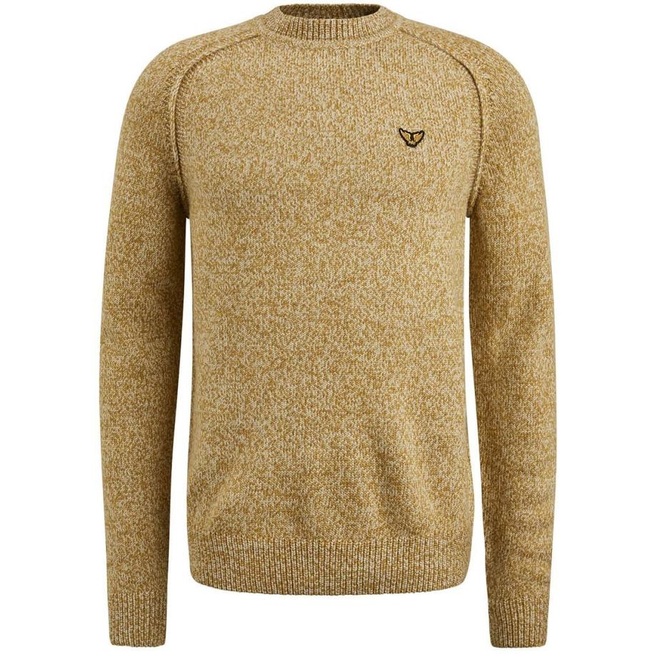 PME Legend Trui Wolmix Melange Geel Bruin