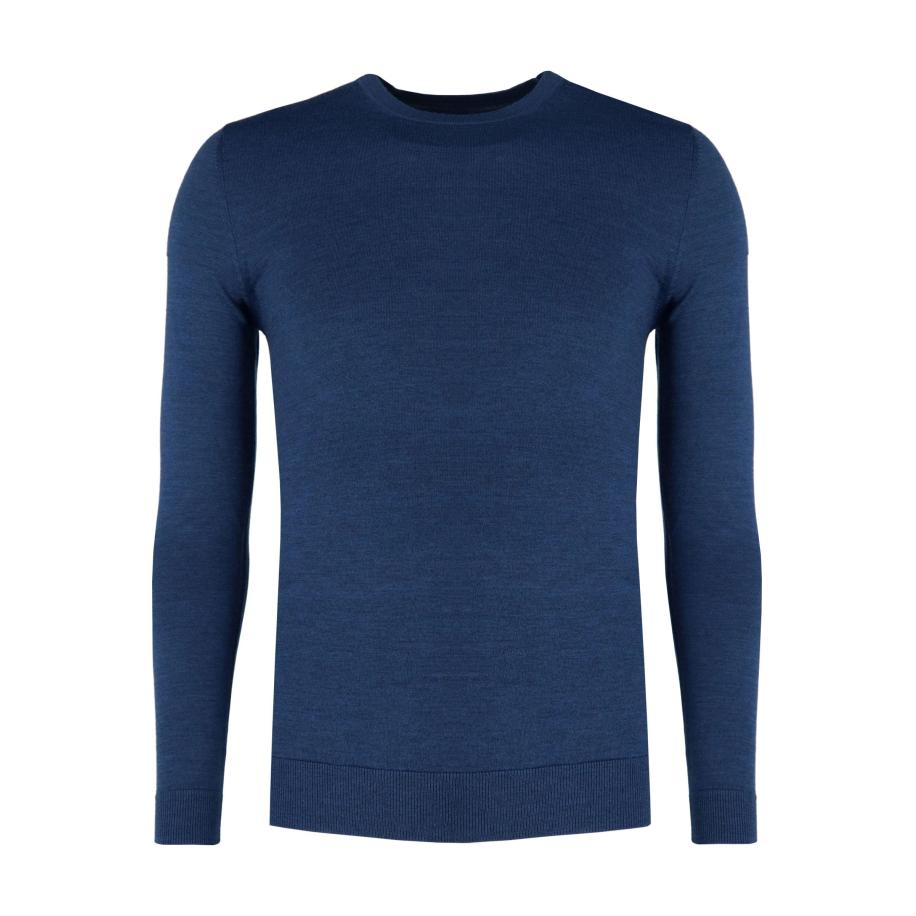 Marvelis Casual Trui ronde hals blauw, Effen Blauw