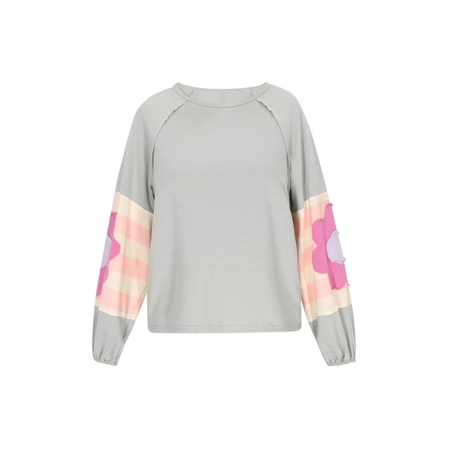 Gaya Gaya Sweatshirt crème / lichtgroen / perzik / fuchsia -