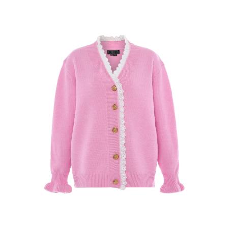 Faina faina Gebreid vest rosa / wit