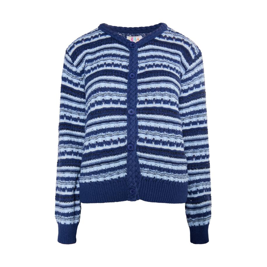 IZIA IZIA Gebreid vest Eyota lichtblauw / donkerblauw -