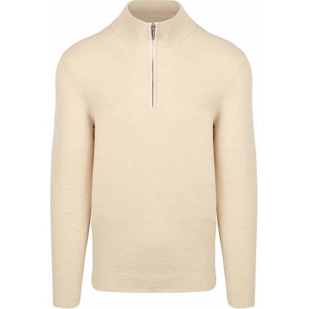 Profuomo Half Zip Pullover Structure Beige