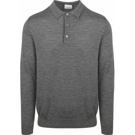 Profuomo Longsleeve Poloshirt Merinowol Grijs