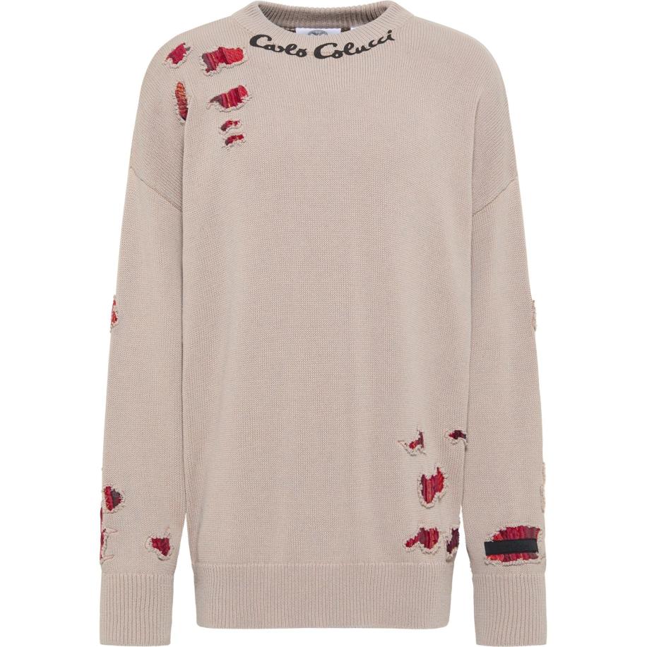 carlo colucci Carlo Colucci Trui beige / gemengde kleuren / rood / zwart -
