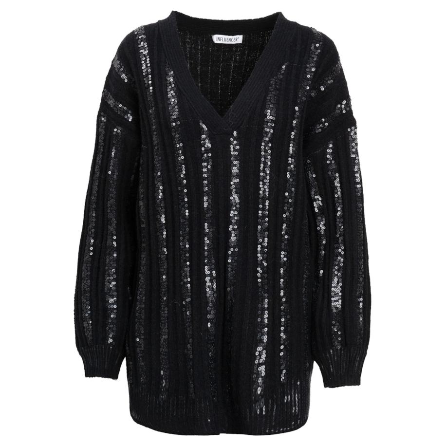 Influencer Influencer Trui zwart / zilver -
