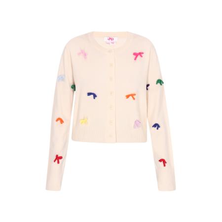 MYMO MYMO Gebreid vest lavendel / donkeroranje / donkerrood / wolwit