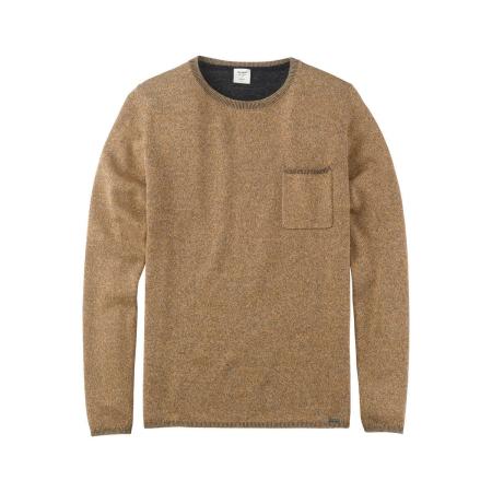 OLYMP Level Five Casual Trui ronde hals caramel, Effen