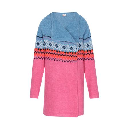 IZIA IZIA Gebreid vest blauw / fuchsia / rood / zwart