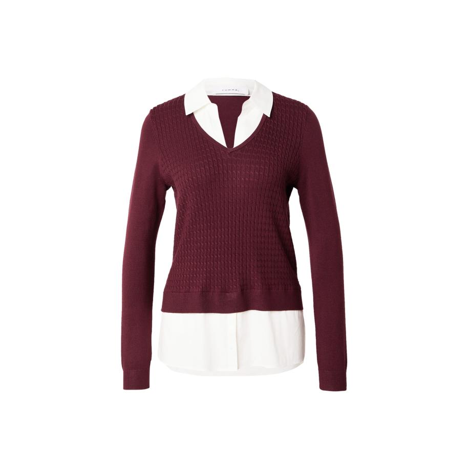 Comma COMMA Trui donkerrood / wit -