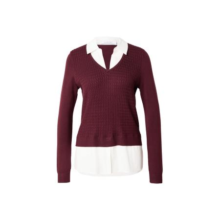 Comma COMMA Trui donkerrood / wit