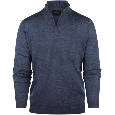 Steppin' Out Half Zip Trui Merinowol Indigo Blauw