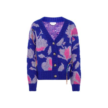 Jalene Jalene Gebreid vest royal blue/koningsblauw / sering / magenta / lichtroze