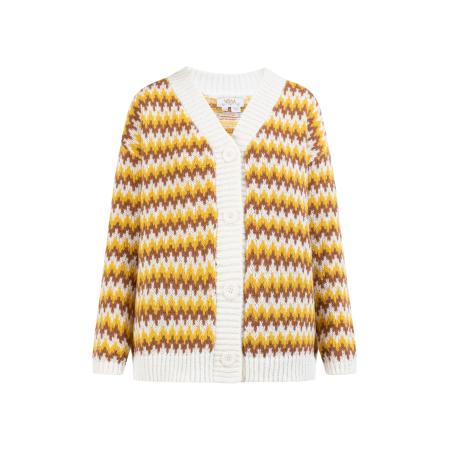 Usha usha FESTIVAL Gebreid vest beige / lichtbruin / mosterd