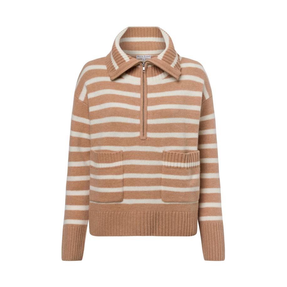 Marie Lund Marie Lund Trui camel / wit -