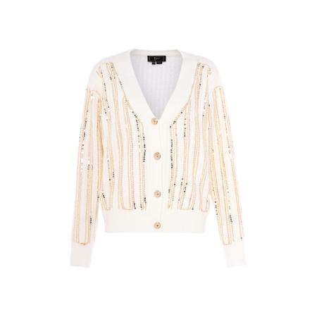 Faina faina Gebreid vest goud / wolwit