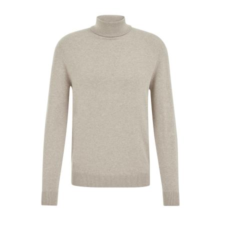 Fundamentals heren Slender fit fijngebreide coltrui - Taupe - Katoen - Maat: XXL