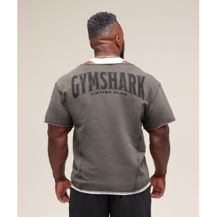 Gymshark Heritage Washed Rag Top Onyx Grey Grijs