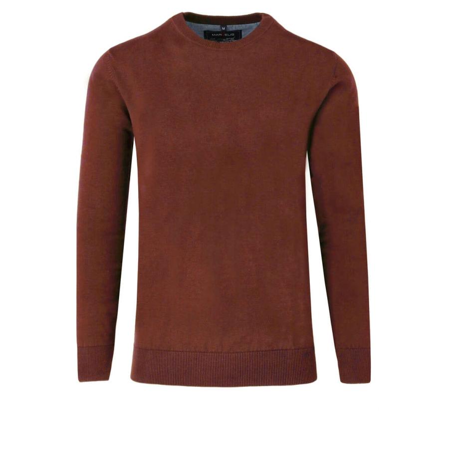Marvelis Casual Trui ronde hals bruinrood, Effen Multicolor