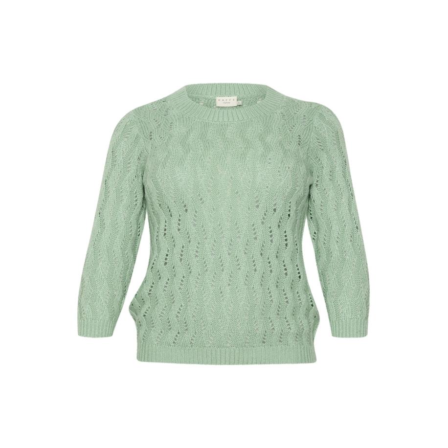 KAFFE CURVE Trui lana pastelgroen Groen