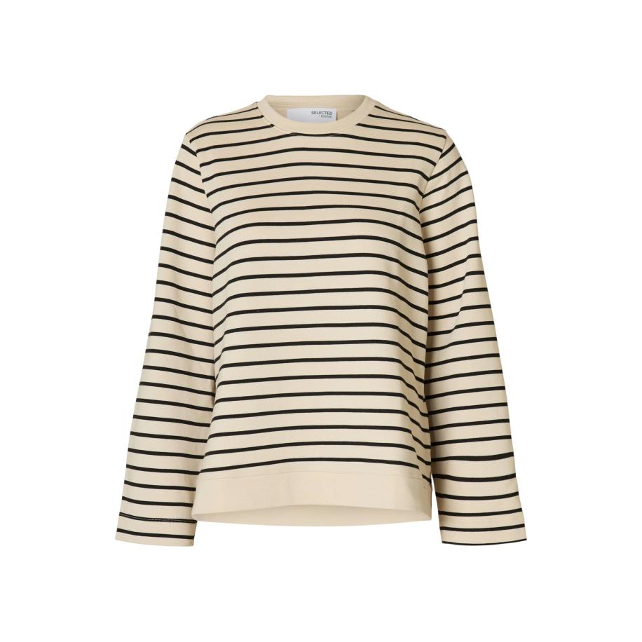 Selected SELECTED Sweatshirt SLFELISE beige / zwart -
