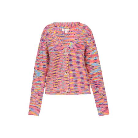 IZIA IZIA Gebreid vest turquoise / geel / donkerlila / pink