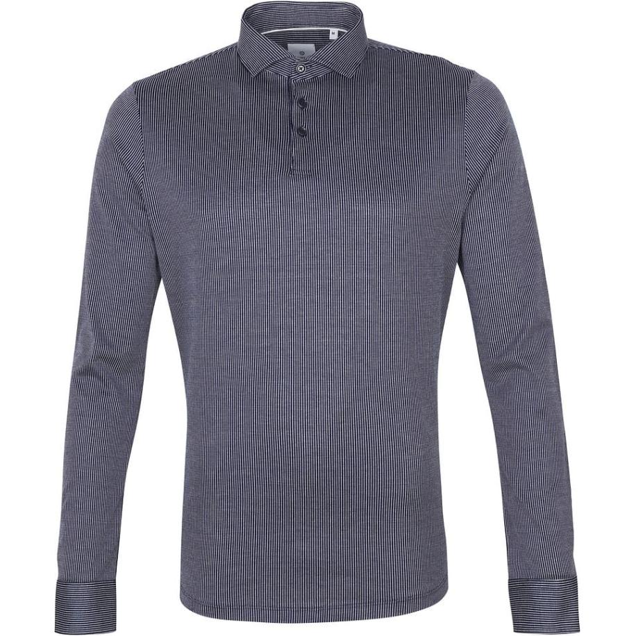 Blue Industry Longsleeve Polo Rugby Stripe Navy Blauw