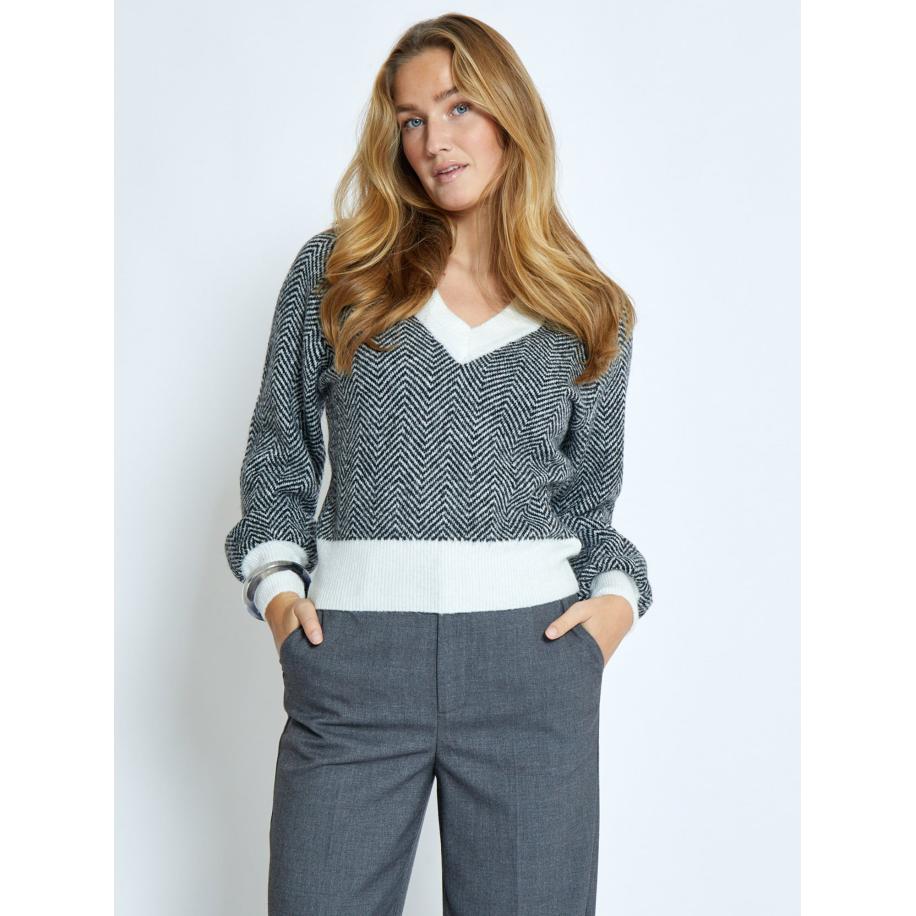 Desires DESIRES Trui Selma zwart / wit -