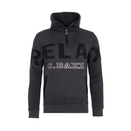 Cipo & Baxx CIPO & BAXX Sweatshirt grijs gemêleerd / zwart