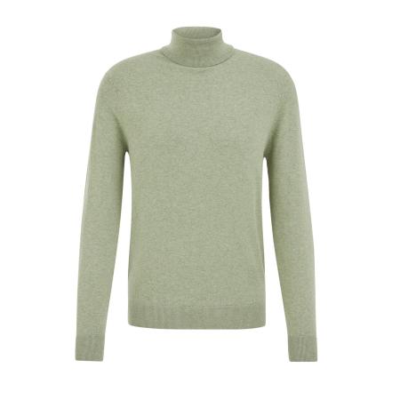 Fundamentals heren Slender fit fijngebreide coltrui - Lichtgroen - Katoen - Maat: XL