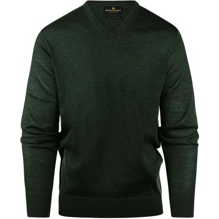 Steppin' Out Trui V-hals Merinowol Donkergroen