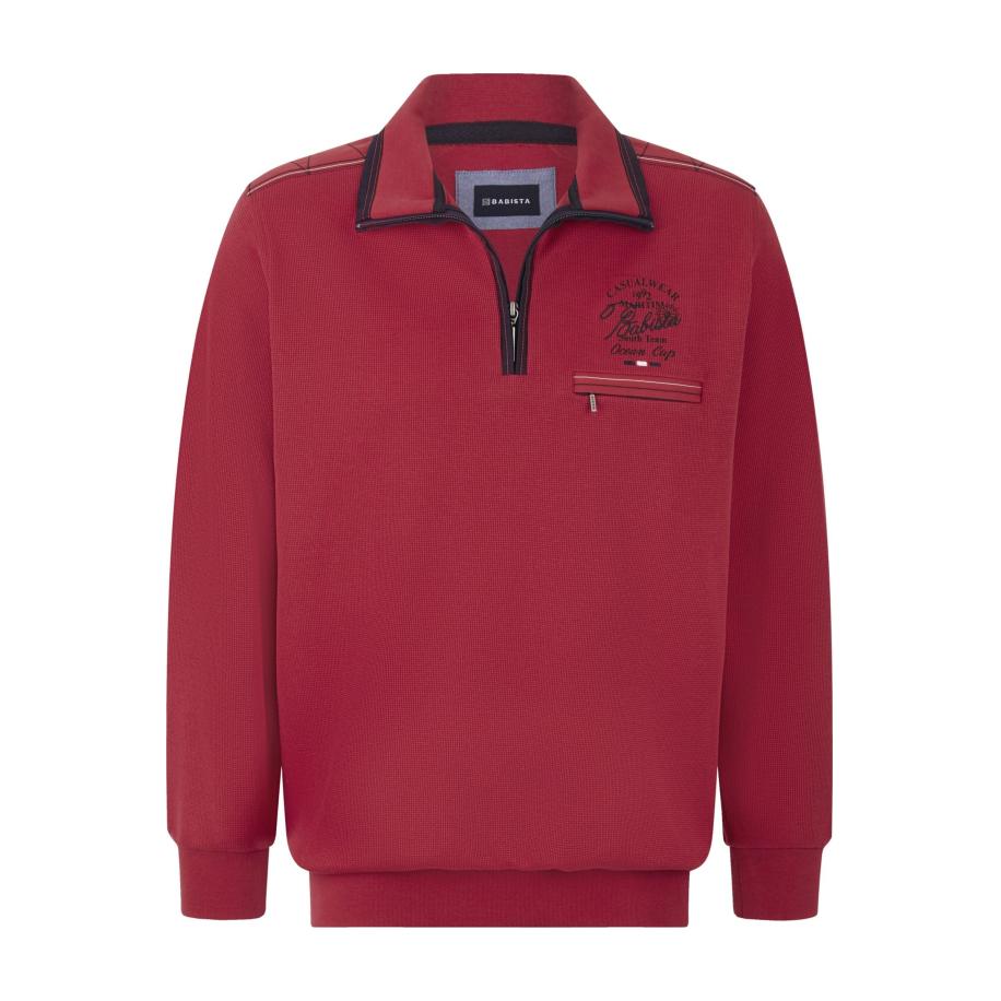 BABISTA Sweatshirt ritssluitingrood, Effen Rood