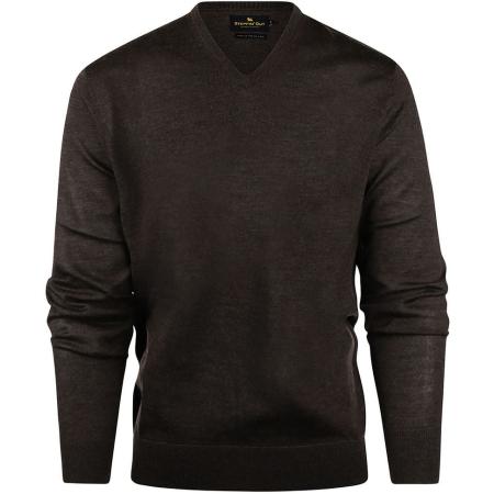 Steppin' Out Trui V-hals Merinowol Bruin