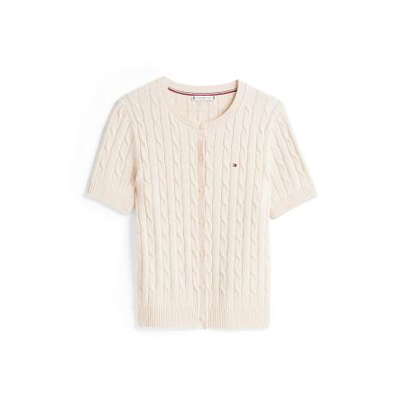 Tommy Hilfiger TOMMY HILFIGER Gebreid vest lichtbeige
