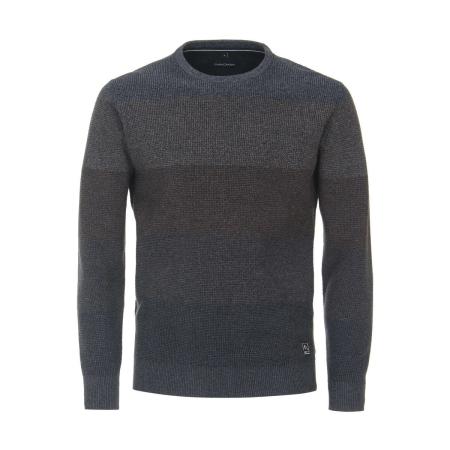 Casa Moda Casual Trui ronde hals bruin, Motief