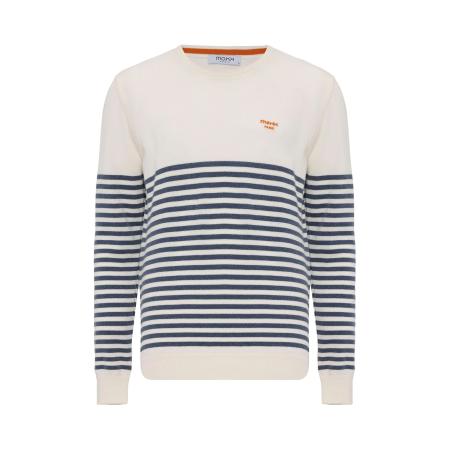 Moxx Paris Moxx Paris Trui ecru / navy / oranje