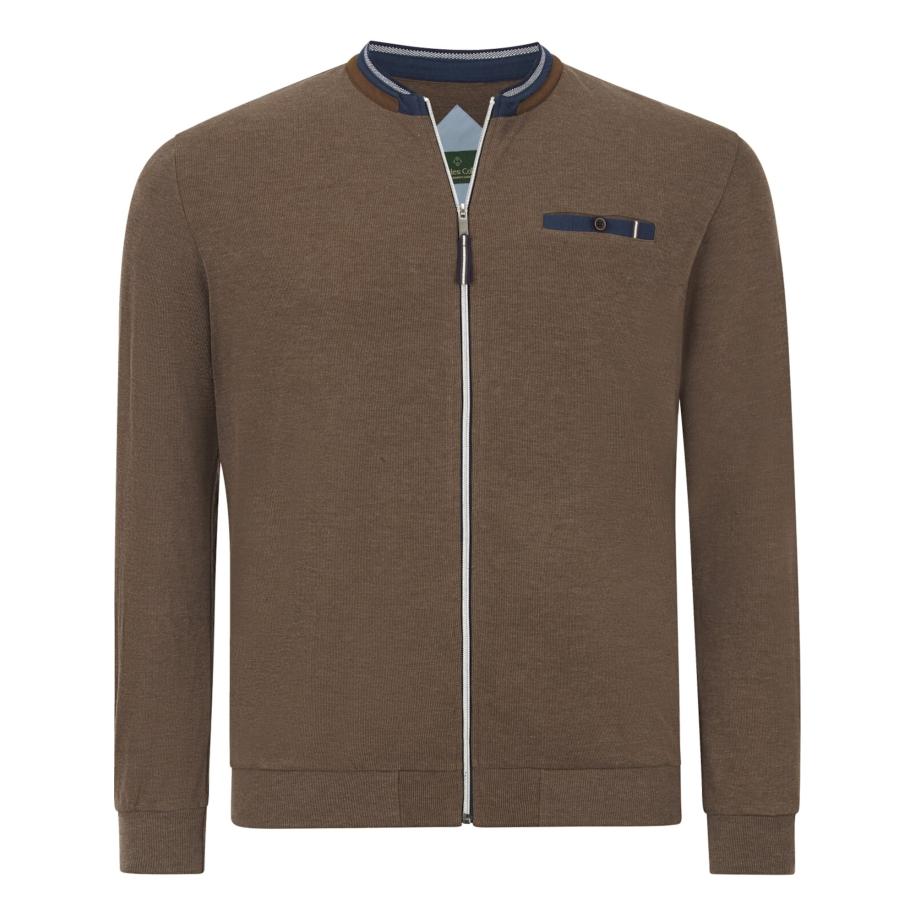 Charles Colby Charles Colby Gebreid vest Duke Rupold donkerblauw / bruin -