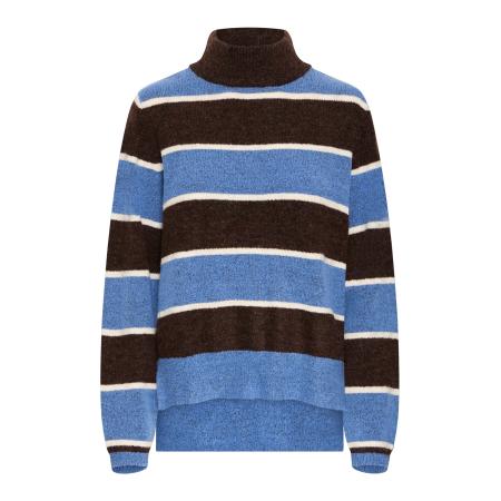 ICHI ICHI Trui IHEDEEN royal blue/koningsblauw / donkerbruin / wit