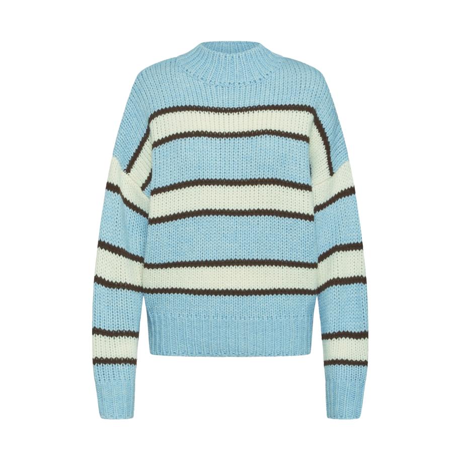 EDITED EDITED Trui Egid lichtblauw / bruin / offwhite -