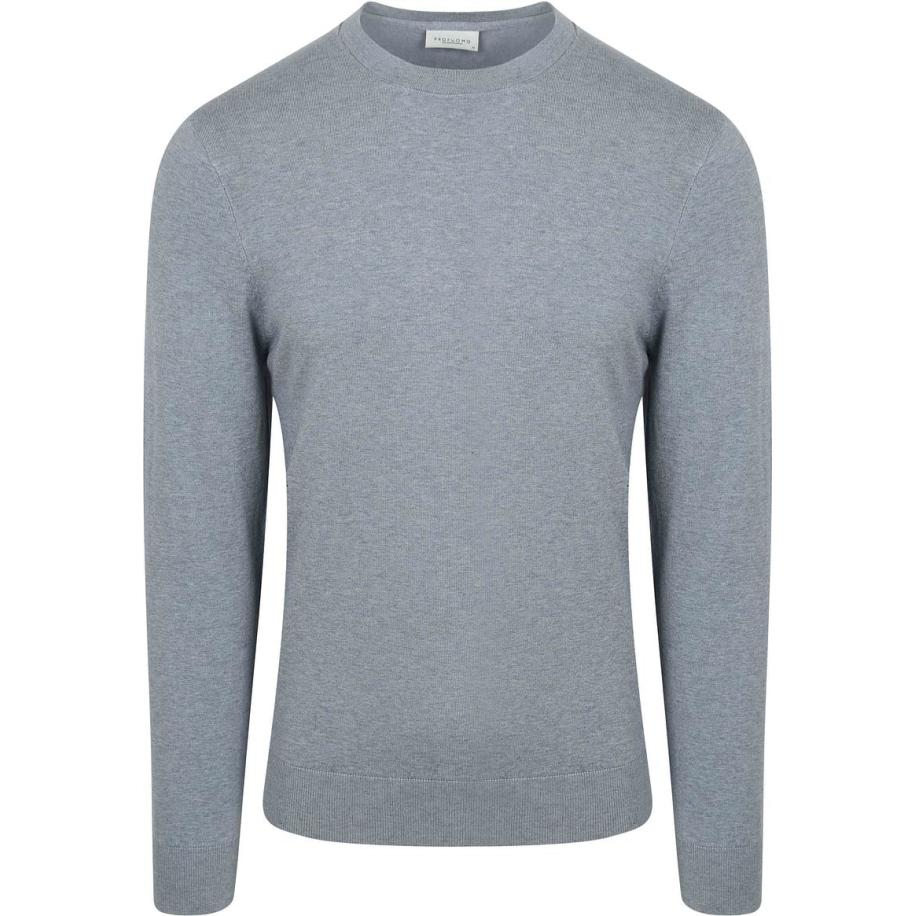 Profuomo Pullover Crewneck Basic Blauw Blauw