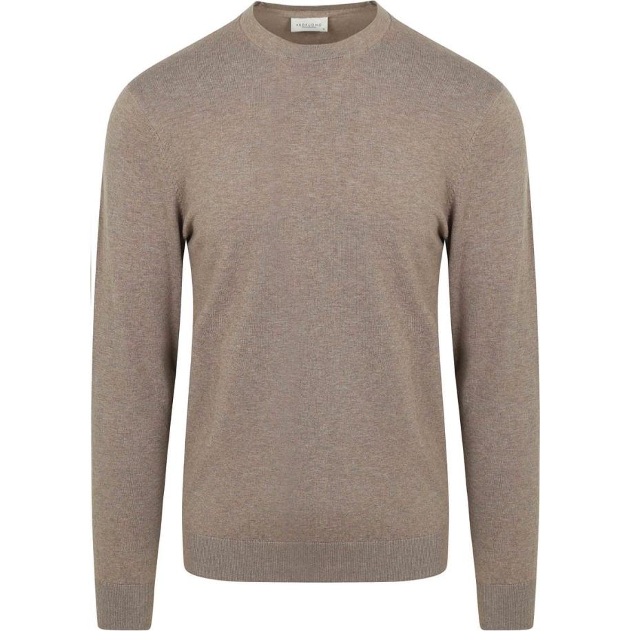 Profuomo Pullover Luxury Basic Taupe Bruin
